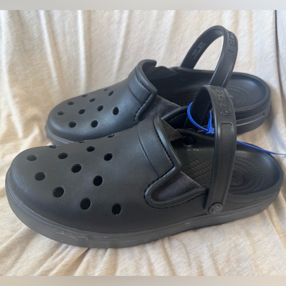 NEW Crocs 201831 City Sneaks Slim Slip On Clog Shoes Black / Graphite M9 W11 - Picture 1 of 6